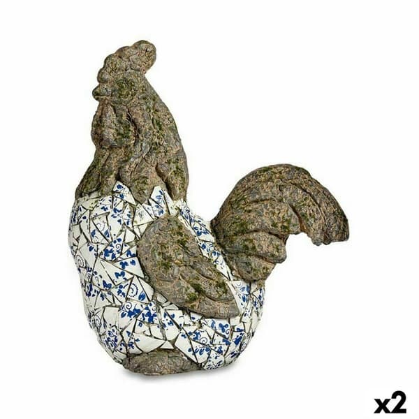 Koristeellinen puutarhahahmo Ibergarden ZD18059 Polyresiini Kukko 22,5 x 46 x 41,5 cm (2 osaa)