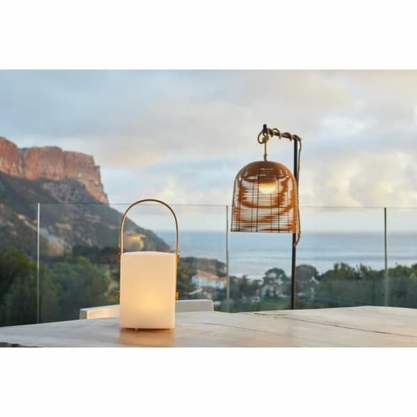 Bordslampa Lumisky Tiky 10 x 10 x 25 cm Vit Brun Bambu Plast