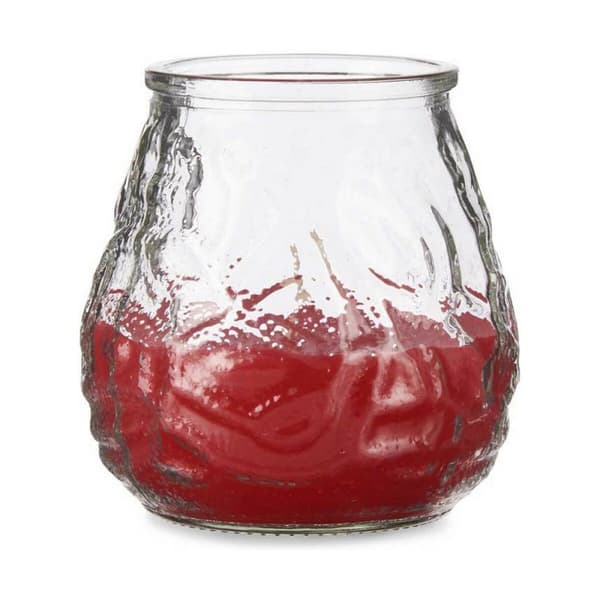 Ljus Ibergarden 43594 Röd Transparent Glas Paraffin Citronella Pelargon 9 x 9,5 x 9 cm (6 antal)
