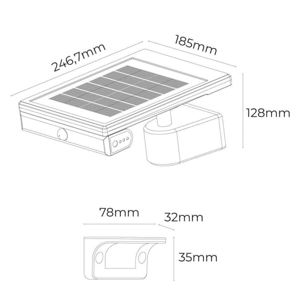 Vägglykta EDM 31854 Svart 6 W 720 Lm LED Sol (6500 K)