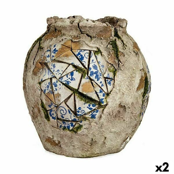 Dekorativ havefigur Ibergarden ZD19026 Polyesterharpisk Vase 27 x 27 x 27 cm (2 enheder)