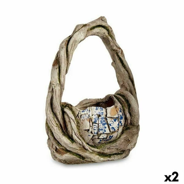 Dekorativ havefigur Ibergarden ZD19014 Polyesterharpisk Vase 17 x 44 x 34,5 cm (2 enheder)