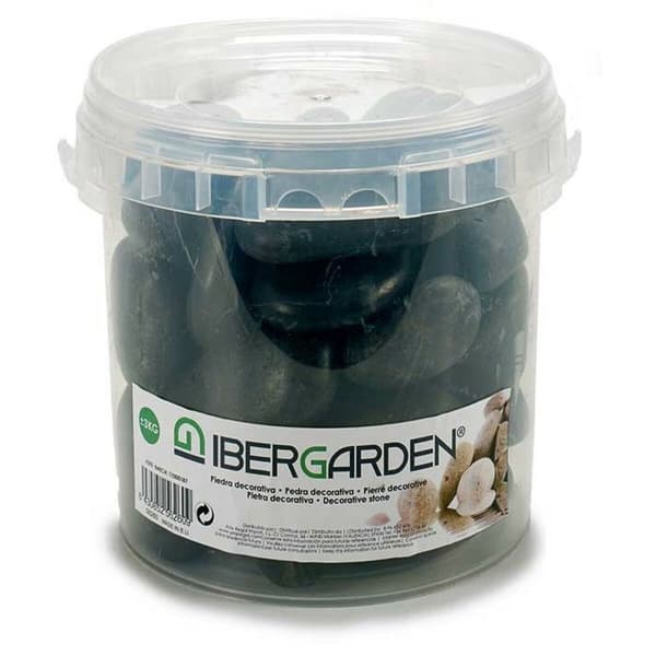 Dekorative sten Ibergarden 3BG Sort Stor 3 Kg (4 enheder)