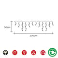 Miniatyrbilde 3 av 3: LED-gardinlys EDM 71483 Icicle Easy-Connect 100 W 0,72 W Varm lys Varm Hvit 200 x 50 cm Hvit