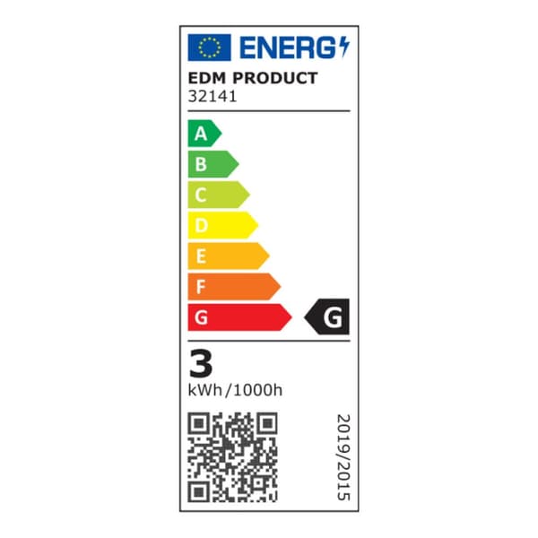 Vägglampa med LED EDM 32141 Plast A G 3 W 85 lm (4000 K)