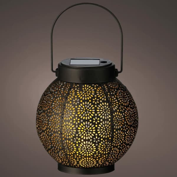 Lyhty Lumineo 897539 Aurinkokenno 16 cm Musta Metalli