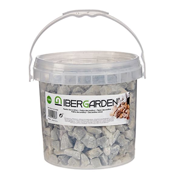 Koristeelliset kivet Ibergarden 3KG-GRIS CLARO Vaaleanharmaa 3 Kg (4 osaa)