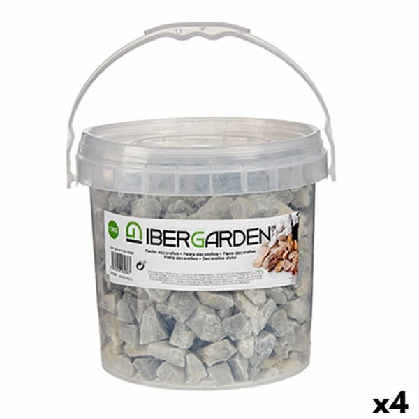 Koristeelliset kivet Ibergarden 3KG-GRIS CLARO Vaaleanharmaa 3 Kg (4 osaa)