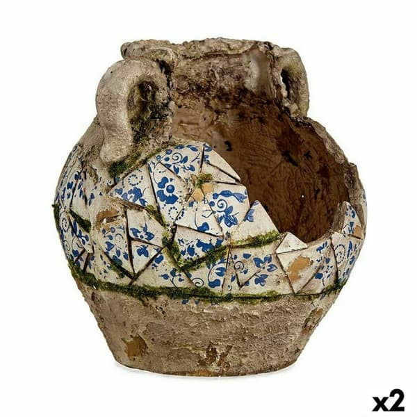 Koristeellinen puutarhahahmo Ibergarden ZD19022 Polyresiini Maljakko 28,5 x 28 x 28,5 cm (2 osaa)