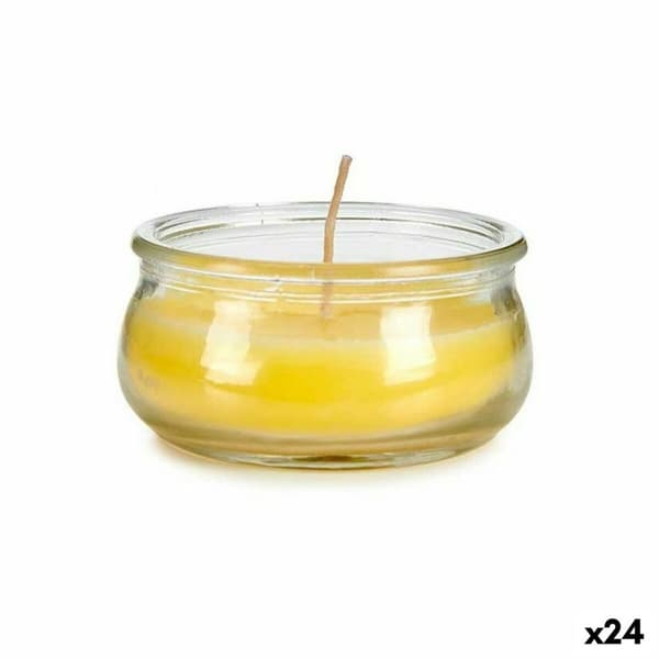Kynttilä Ibergarden HL-G60CIT Keltainen Lasi Vaha 7,7 x 4 x 7,7 cm (24 osaa)