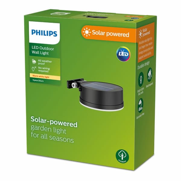 Seinävalo Philips 1,5 W 200 Lm Aurinkokenno Pyöreä (2700 K)