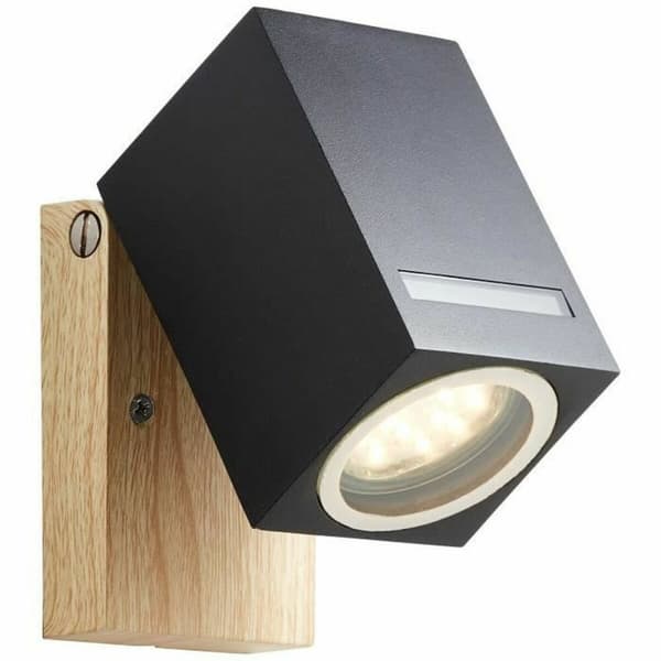 Væglampe Brilliant Galeni Sort Natur Metal Krystal 20 W GU10