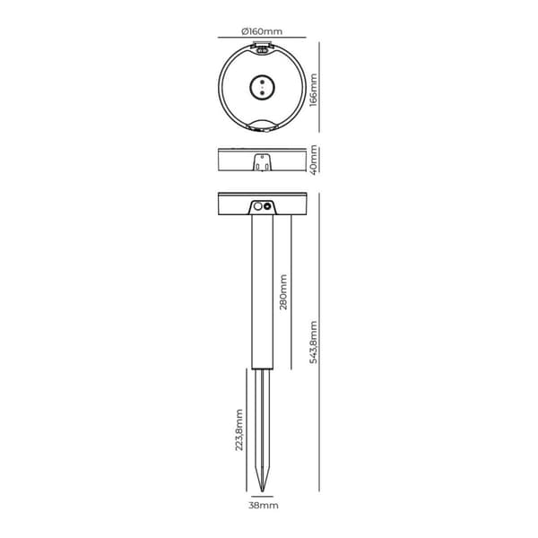 Væglampe EDM 31820 Polykarbonat ABS 4 W 500 lm Solcelle-havelys (3000 K) (4000 K) (6500 K)