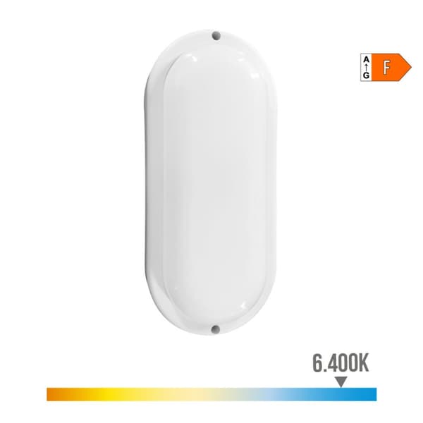 Væglampe EDM 32449 Hvid Plastik F 18 W 120 W 1820 Lm Bevægelsessensor Lyssensor Oval (6400 K)