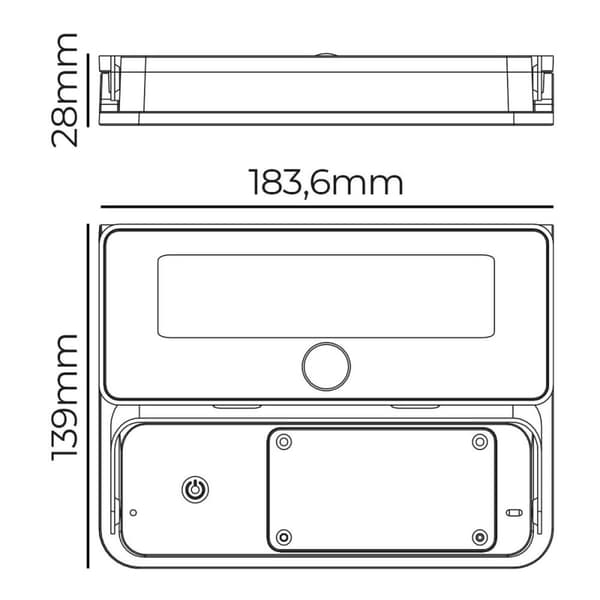 LED-seinävalo EDM 31821 Polykarbonaatti ABS 12 W 1600 lm Aurinkokenno (6500 K)