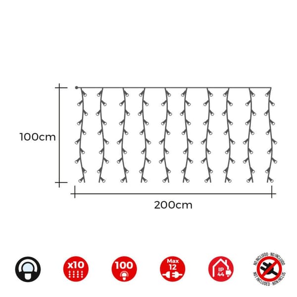 Gardinbelysning med LED EDM 71260 Easy-Connect 1,8 W 2 x 1 m