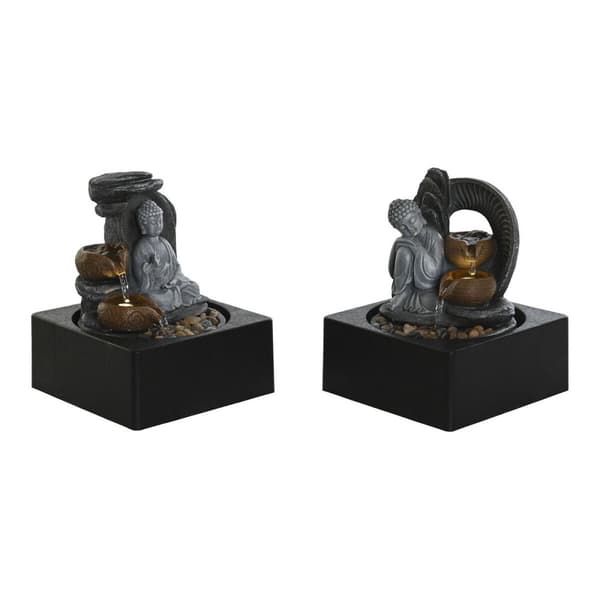 Trädgårdsfontän DKD Home Decor Buddha Harts 18 x 18 x 22 cm Orientalisk (2 antal)