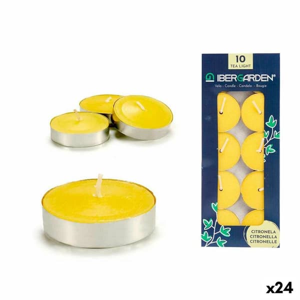 Kynttiläsarja Ibergarden HL-1010CIT Keltainen Metalli Vaha Sitronella (24 osaa)