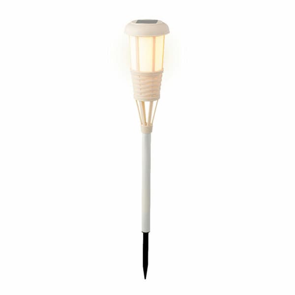 Puutarhan aurinkovaarna Lumineo Valkoinen 61 x 10 cm korihuonekalut Aurinkokenno