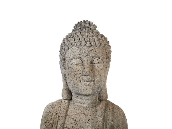 Dekorativ figur grå MgO 41 cm statue Buddha tilbehør moderne stil have stue værelse