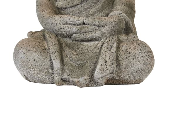 Dekorativ figur grå MgO 41 cm statue Buddha tilbehør moderne stil have stue værelse