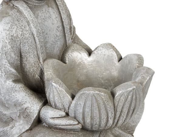 Dekorativ figur grå MgO 44 cm statue Buddha tilbehør moderne stil have stue værelse