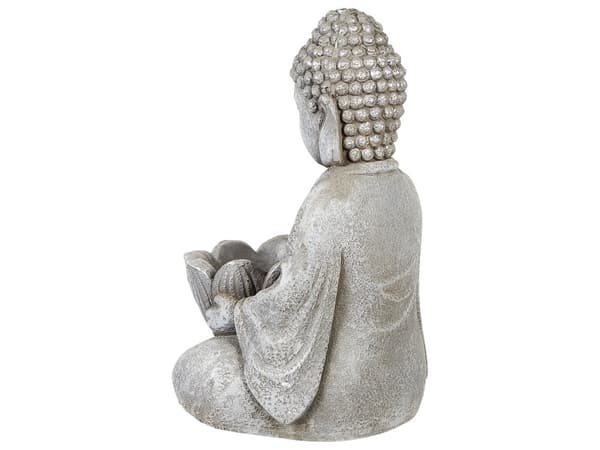 Dekorationsfigur Grå MgO 44 cm Prydnad Figur Budda Inomhus Utomhus Dekoration Vardagsrum