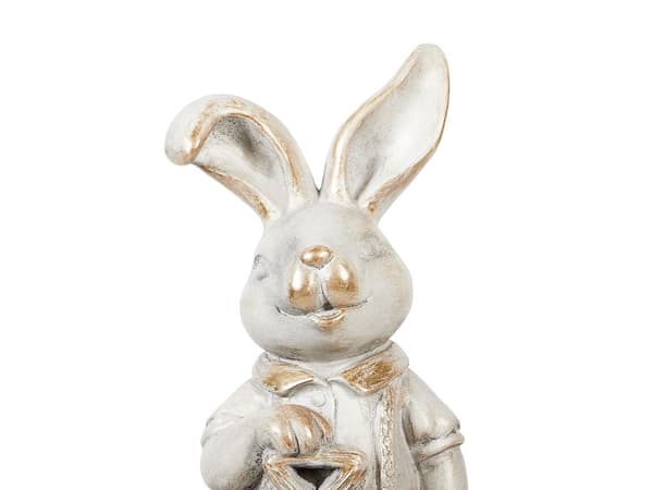 Dekorationsfigur Vit MgO 36 cm Dekorativ Figur Påskhare Inomhus Utomhus Dekoration Vardagsrum