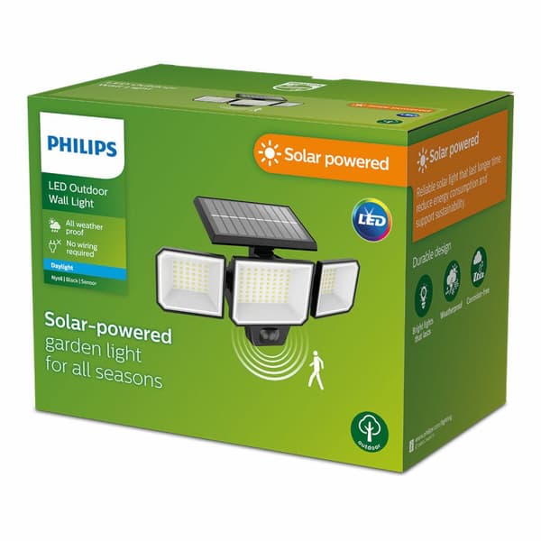 Aurinkokenno Philips 8,7 W 5000 K 29 x 11,7 x 16,8 cm Musta Aurinkokenno
