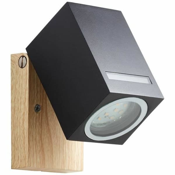 Væglampe Brilliant Galeni Sort Natur Metal Krystal 20 W GU10