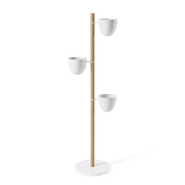 UMBRA-Stående blomsterstativ hvid/natur, FLORISTAND