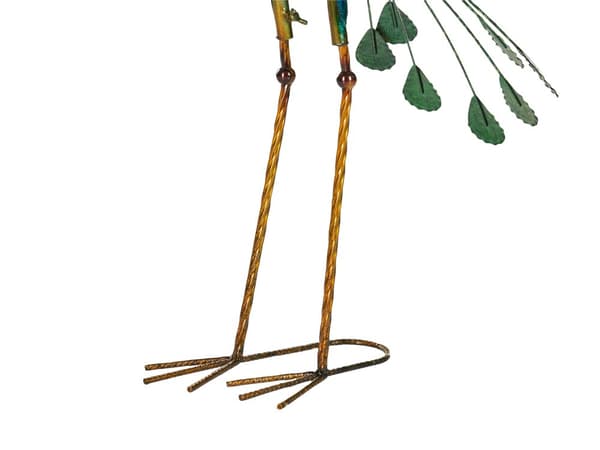 Dekorationsfigur Metall Blå 75 cm Accent Stycke Påfågel Inomhus Utomhus Dekoration Vardagsrum