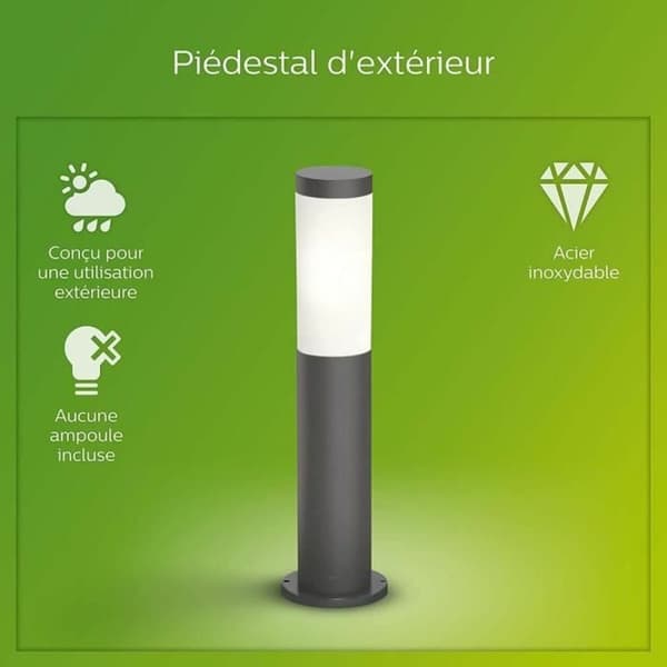 Lamppu Philips Luminarias de exterior Antrasiitinharmaa E27 230 V 2700 K