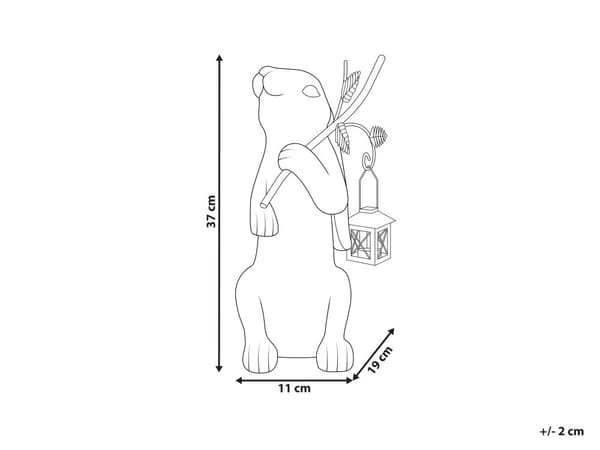 Dekorativ Figurin Grå MgO 37 cm Accent Prydnad Påskhare Inomhus Utomhus Dekoration Vardagsrum