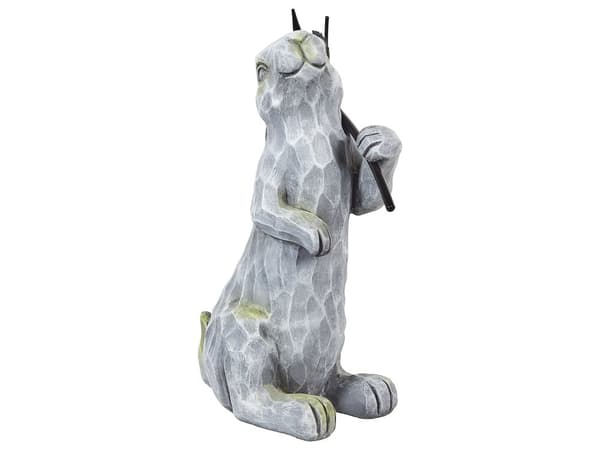 Dekorativ Figurin Grå MgO 37 cm Accent Prydnad Påskhare Inomhus Utomhus Dekoration Vardagsrum
