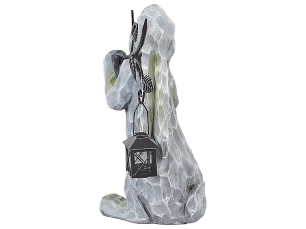 Dekorativ Figurin Grå MgO 37 cm Accent Prydnad Påskhare Inomhus Utomhus Dekoration Vardagsrum