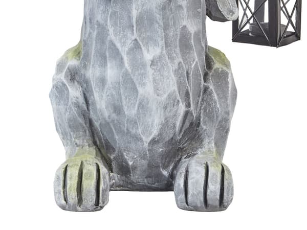 Dekorativ Figurin Grå MgO 37 cm Accent Prydnad Påskhare Inomhus Utomhus Dekoration Vardagsrum