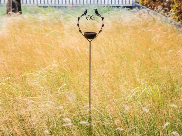 Fuglebad Brun Jern 20 x 150 cm Tradisjonell stil Hjerteformet Hage Dekor Hagedekorasjon