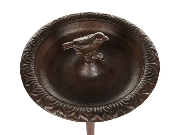 Fuglebad Brun Jern 50 x 24 cm Antikk stil Dekorativ figur Hage Dekor Hagedekorasjon