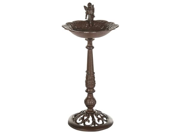 Fuglebad Brun Jern 53 x 24 cm Antikk stil Dekorativ figur Hage Dekor Hagedekorasjon