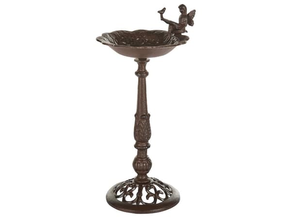 Fuglebad Brun Jern 53 x 24 cm Antikk stil Dekorativ figur Hage Dekor Hagedekorasjon