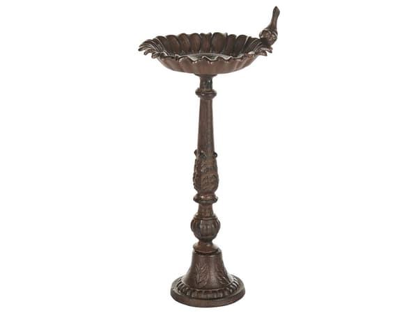 Fuglebad Brun Jern 53 x 23 cm Antikk stil Dekorativ figur Hage Dekor Hagedekorasjon