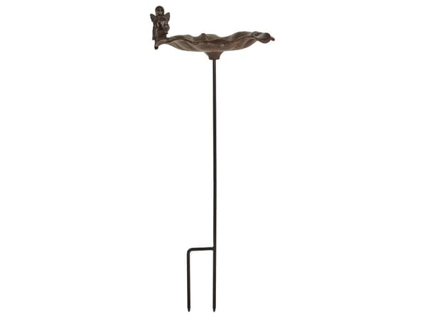 Fuglebad Brun Jern 65 x 27 cm Antikk stil Dekorativ figur Hage Dekor Hagedekorasjon