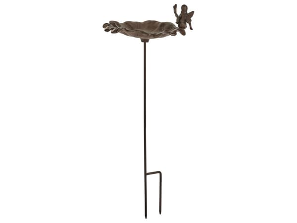 Fuglebad Brun Jern 65 x 27 cm Antikk stil Dekorativ figur Hage Dekor Hagedekorasjon