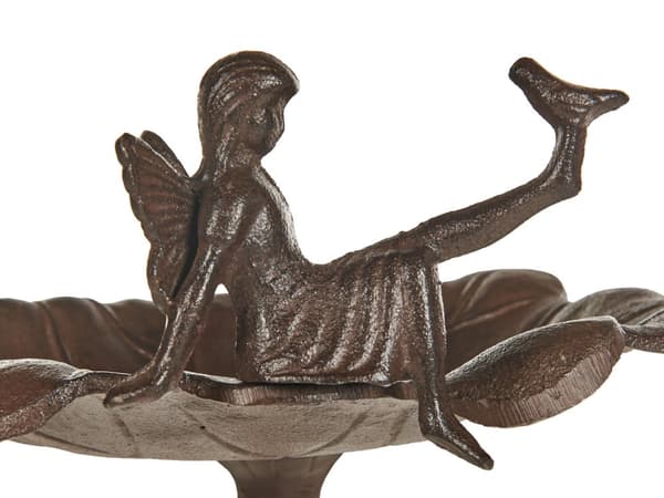 Fuglebad Brun Jern 65 x 27 cm Antikk stil Dekorativ figur Hage Dekor Hagedekorasjon