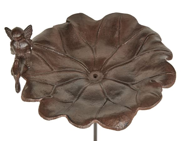 Fuglebad Brun Jern 65 x 27 cm Antikk stil Dekorativ figur Hage Dekor Hagedekorasjon