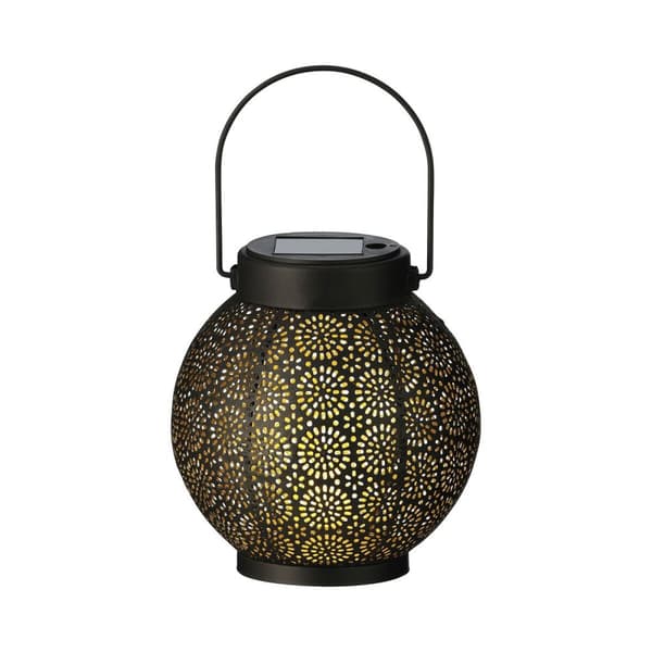Lyhty Lumineo 897539 Aurinkokenno 16 cm Musta Metalli