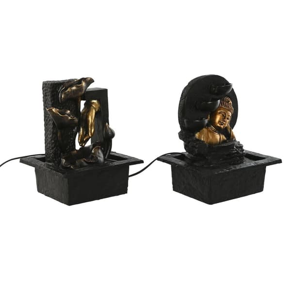Trädgårdsfontän Home ESPRIT Harts Buddha Orientalisk 21 x 19 x 27 cm (2 antal)