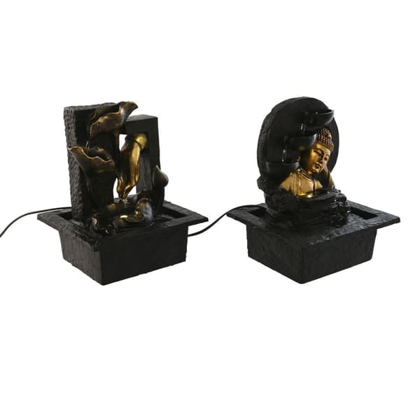 Trädgårdsfontän Home ESPRIT Harts Buddha Orientalisk 21 x 19 x 27 cm (2 antal)