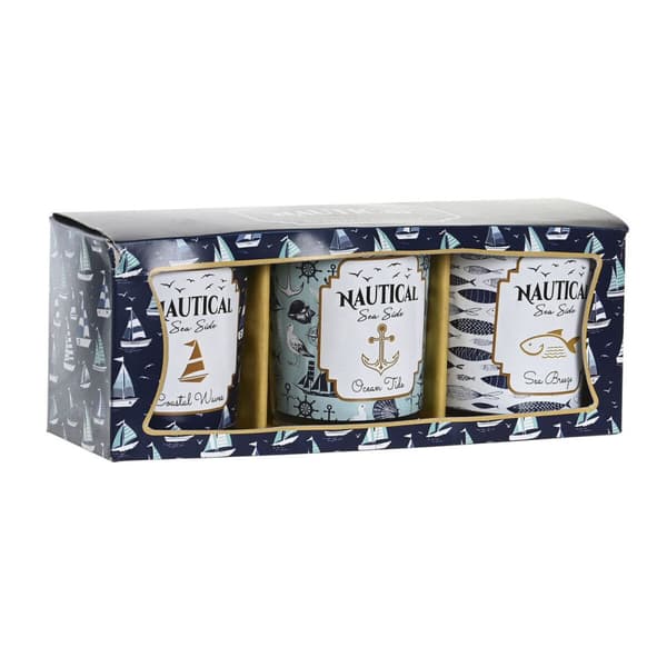 Stearinlys DKD Home Decor Blå Voks Krystal 17 x 5 x 6 cm (3 enheder)